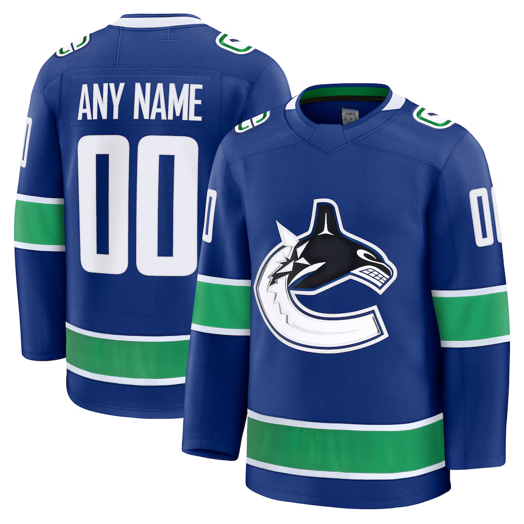 Tlead Custom V.Canucks Blue Home Premium Jerseys