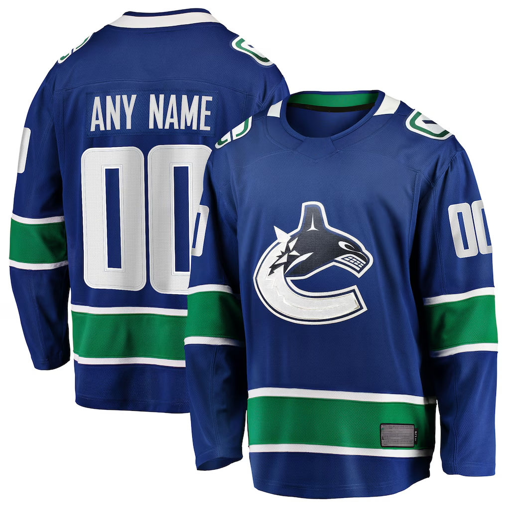 Tlead Custom V.Canucks Blue Home Team Breakaway Jerseys