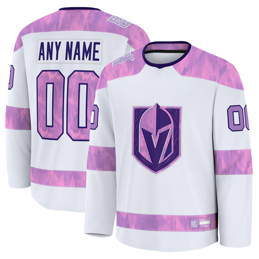 Tlead Custom V.Golden Knights White 2024 Hockey Fights Cancer Practice Jerseys