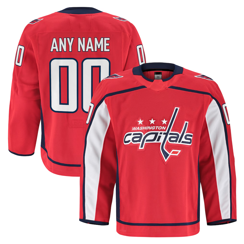 Tlead Custom W.Capitals Red Home Authentic Pro Jerseys