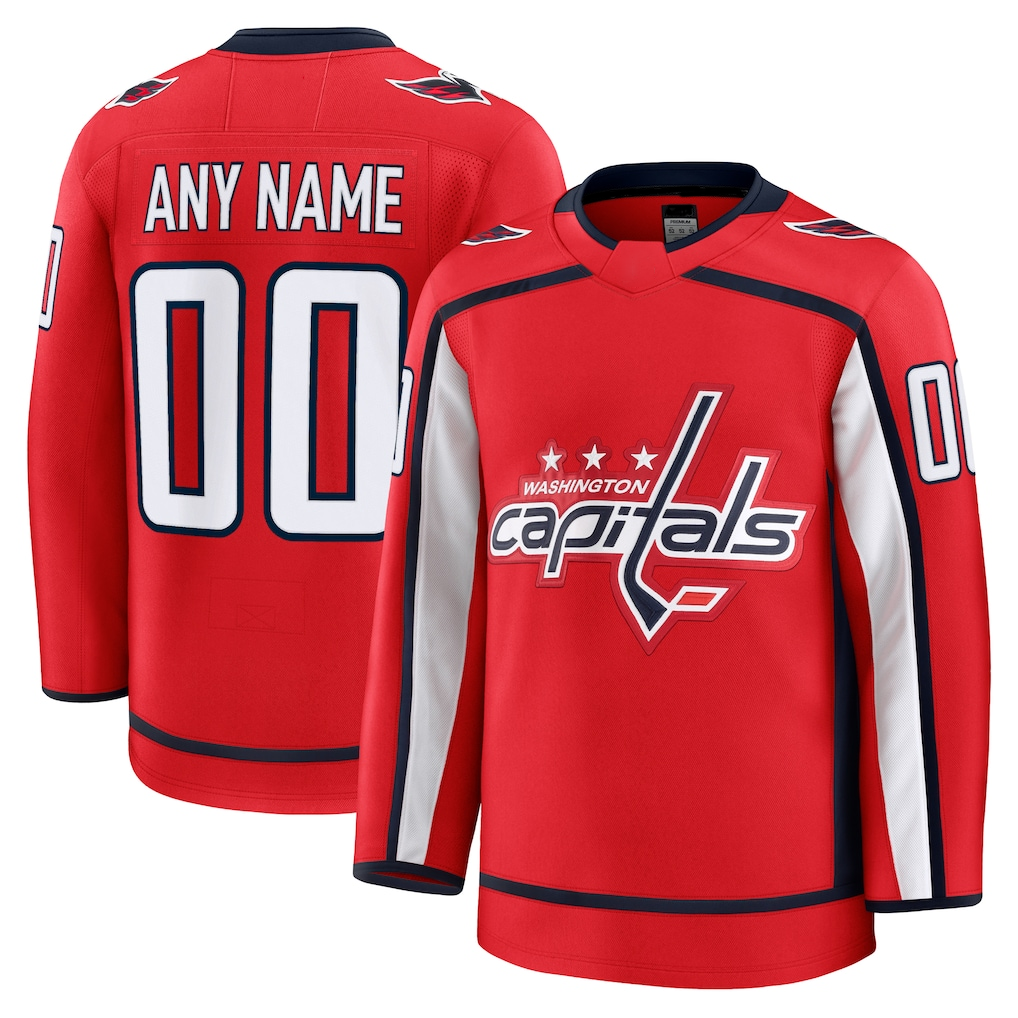 Tlead Custom W.Capitals Red Home Premium Jerseys