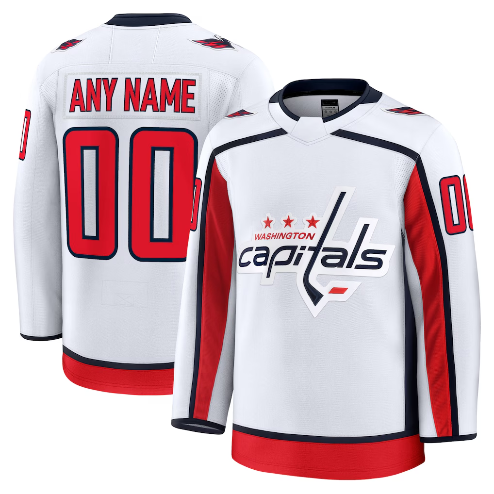 Tlead Custom W.Capitals White Away Premium Jerseys