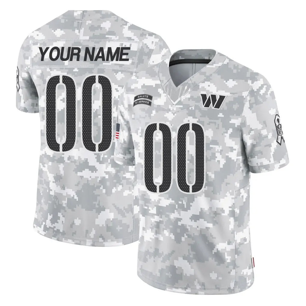 Tlead Custom W.Commanders Arctic Camo Limited Salute To Service Home Game Any Name & Numbers Stitched Jerseys