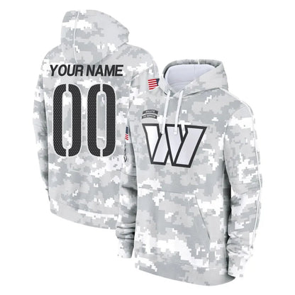 Tlead Custom W.Commanders Arctic Camo Limited Salute to Service Pullover Hoodies Game Any Name & Numbers Stitched Jerseys