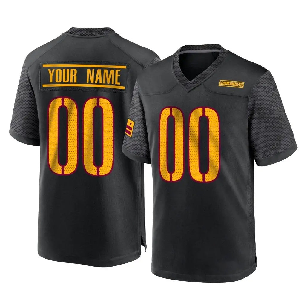 Tlead Custom W.Commanders Black Home Game Any Name & Numbers Stitched Jerseys