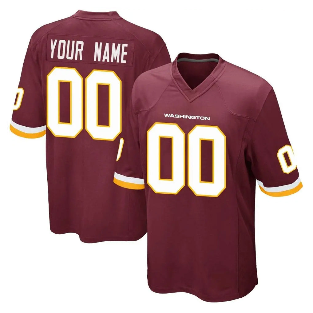 Tlead Custom W.Commanders Burgundy Team Color Home Game Any Name & Numbers Stitched Jerseys