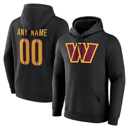 Tlead Custom W.Commanders Gray LOGO Performance Pullover Hoodies Game Any Name & Numbers Stitched Jerseys