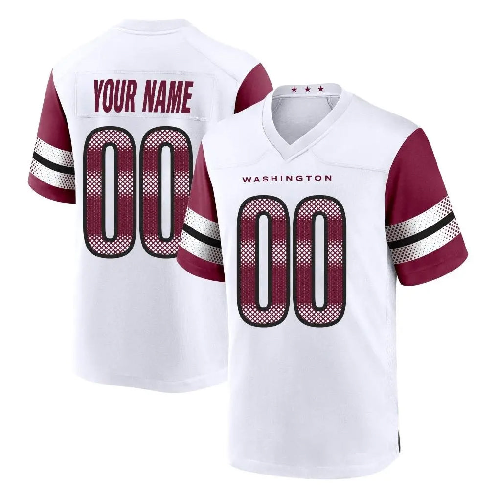 Tlead Custom W.Commanders White Game Home Any Name & Numbers Stitched Jerseys