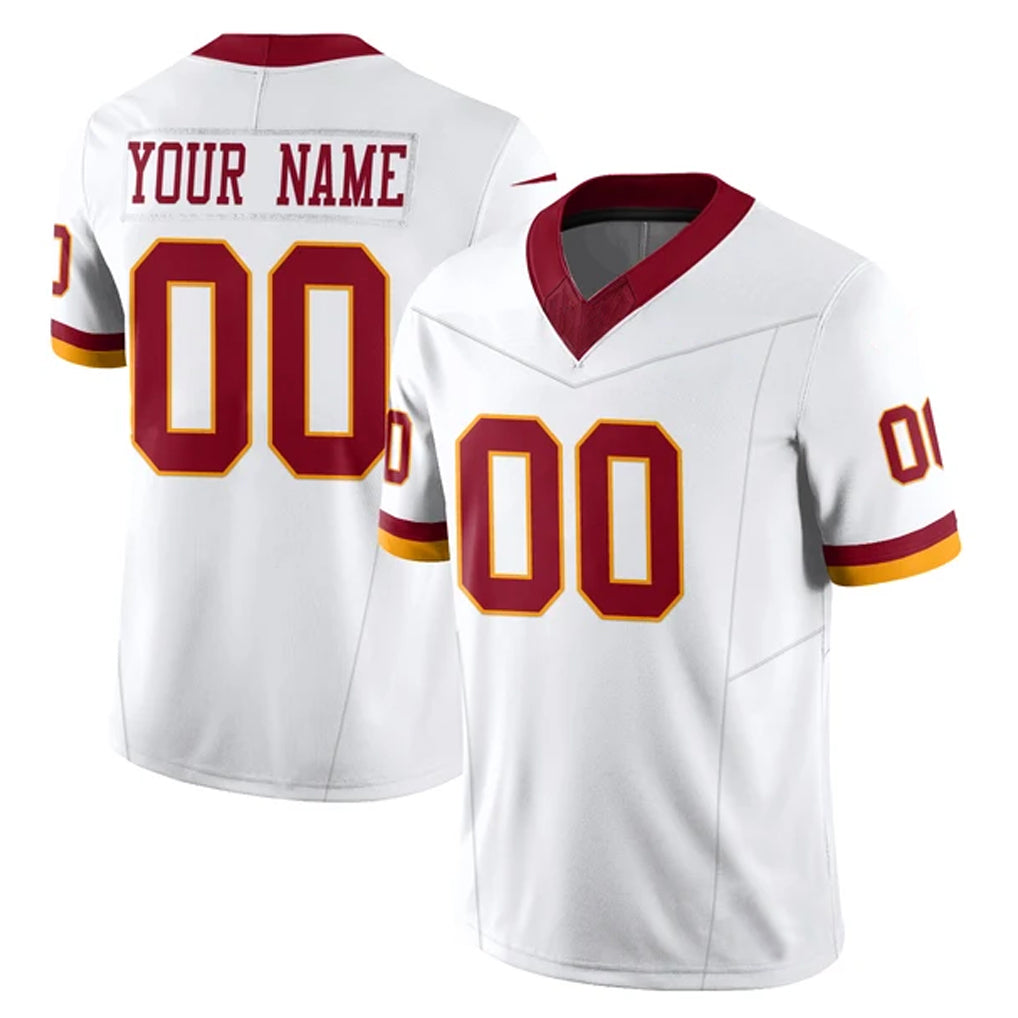 Tlead Custom W.Commanders White Limited Vapor F.U.S.E. Home Game Any Name & Numbers Stitched Jerseys