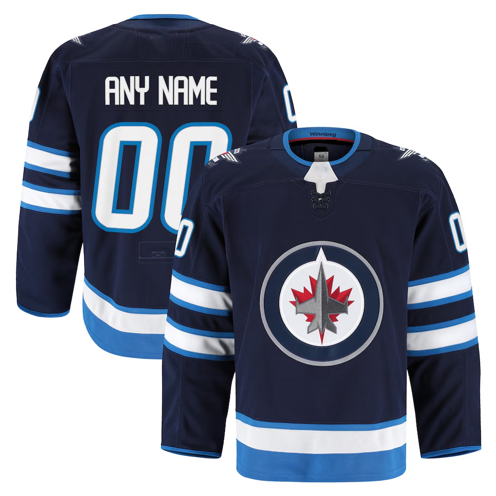 Tlead Custom W.Jets Navy Home Authentic Pro Jerseys