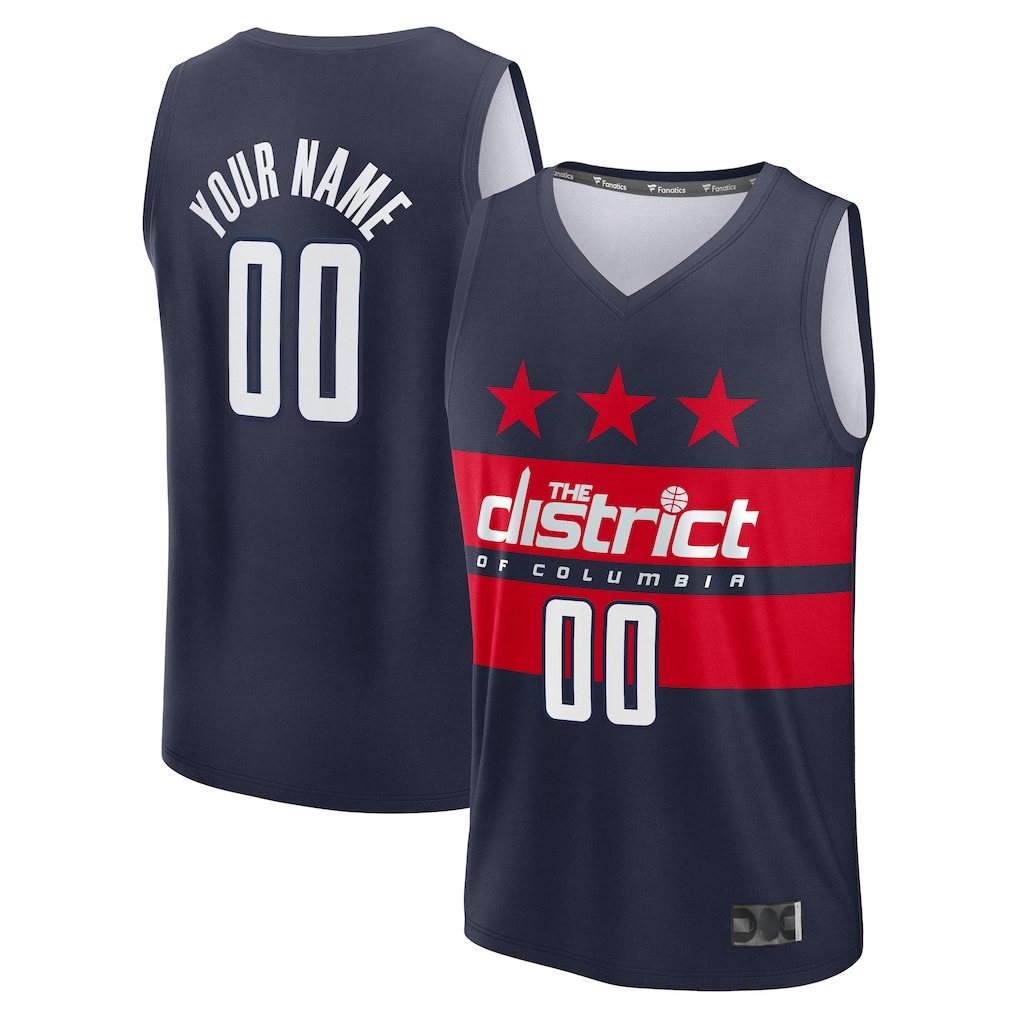 Tlead Custom W.Wizards Navy Fast Break Jerseys - Statement Edition