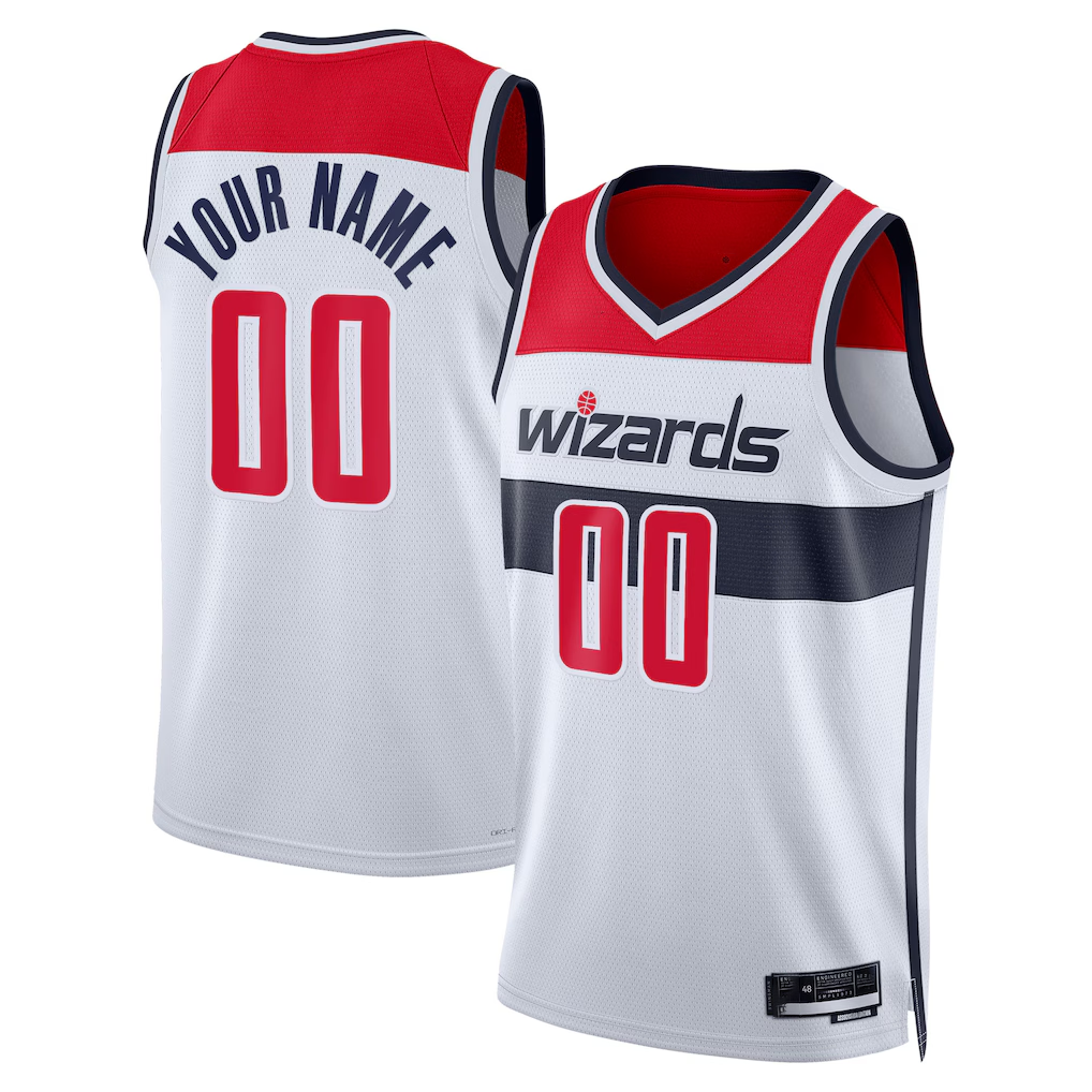 Tlead Custom W.Wizards White Swingman Jerseys - Association Edition