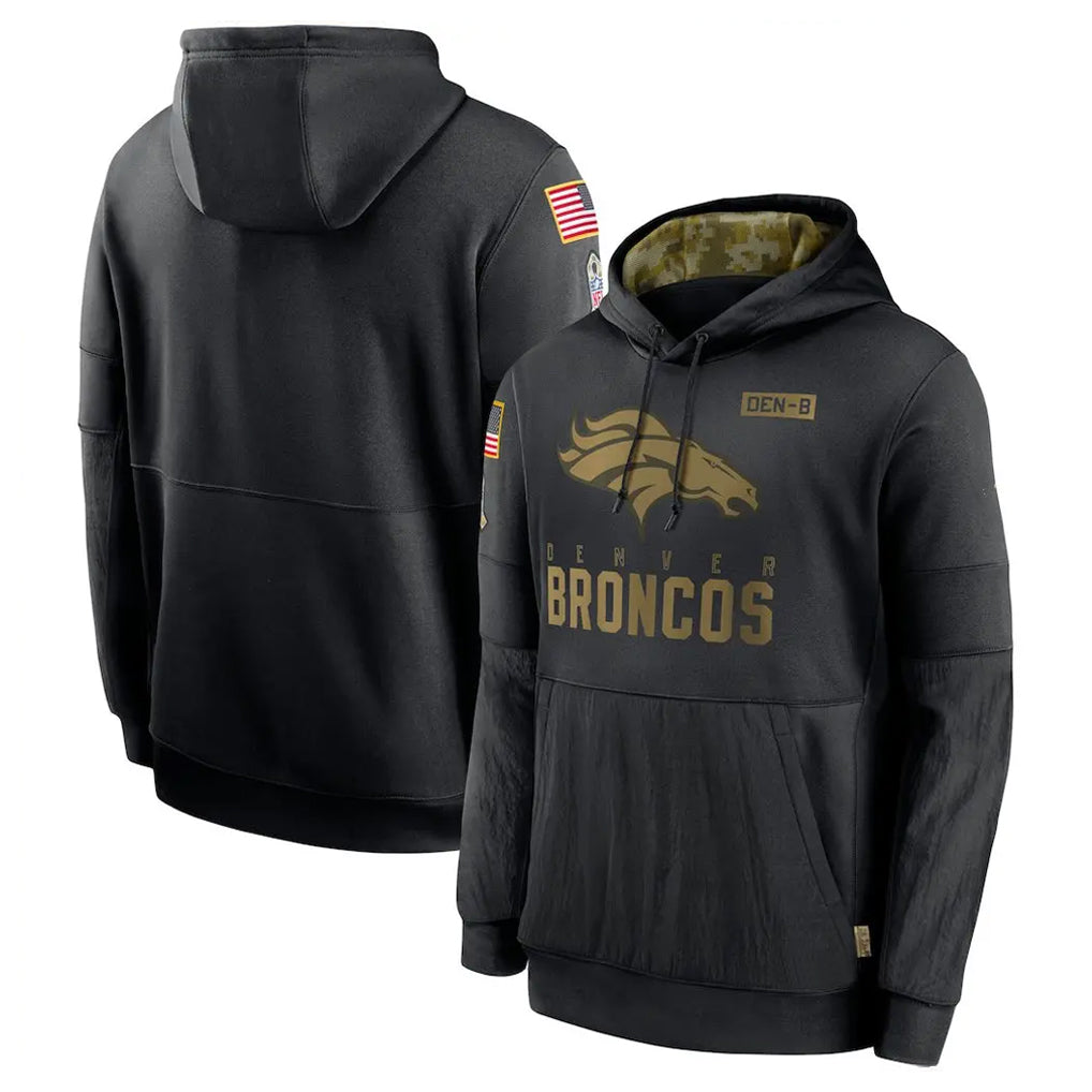 Tlead D.Broncos Black Salute to Service Pullover Hoodies Limited Blank Player Stitched Jerseys