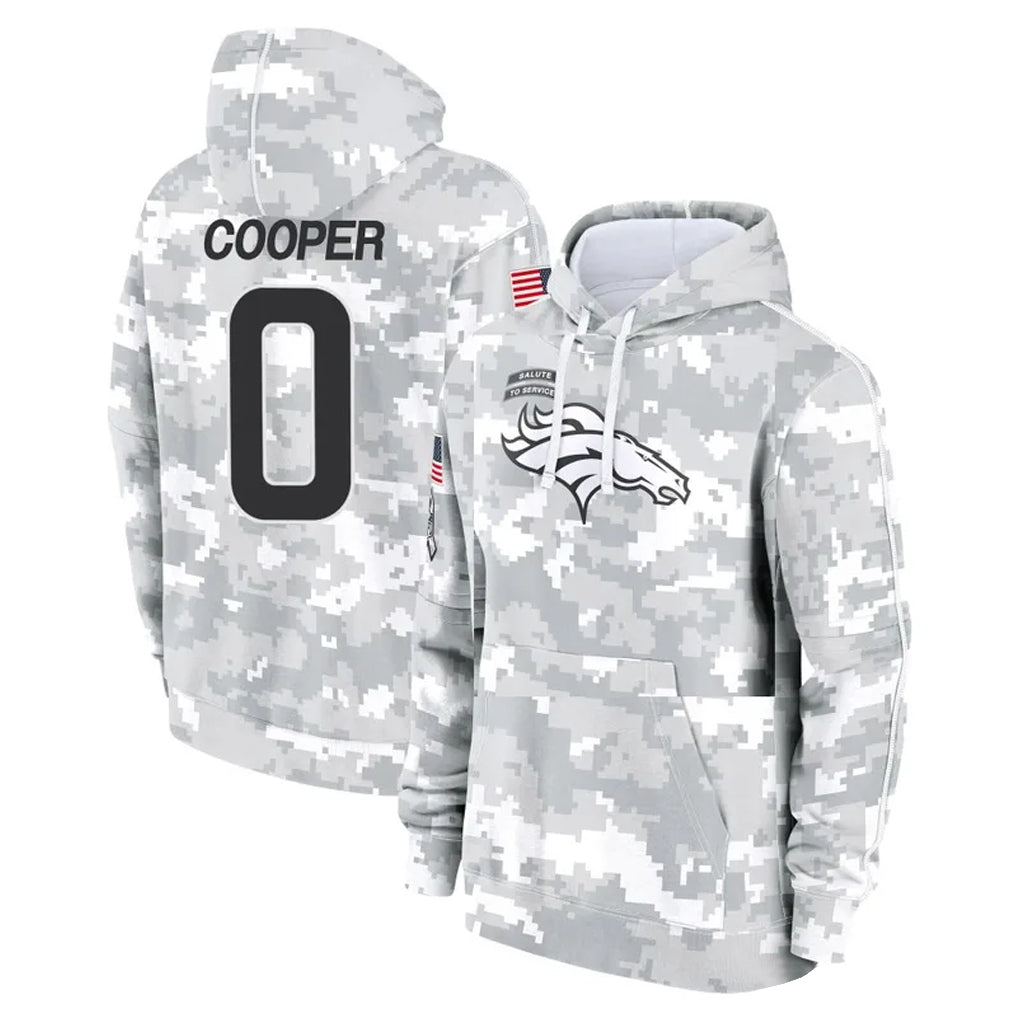 Tlead D.Broncos #0 Jonathon Cooper Player Arctic Camo Salute to Service Hoodies Limited Game Stitched Jerseys