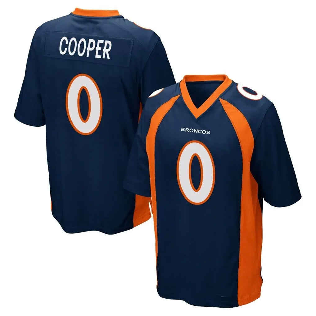 Tlead D.Broncos #0 Jonathon Cooper Player Navy Game Stitched Jerseys