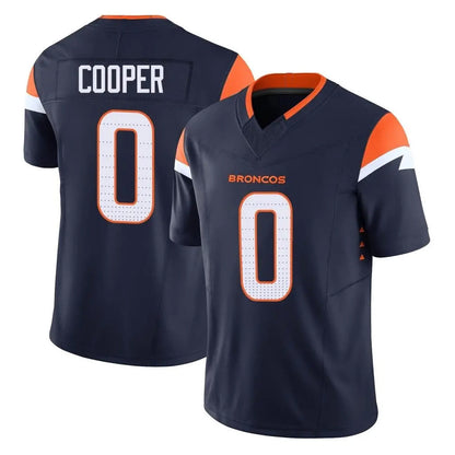 Tlead D.Broncos #0 Jonathon Cooper Player Navy Limited Vapor F.U.S.E. Home Game Stitched Jerseys