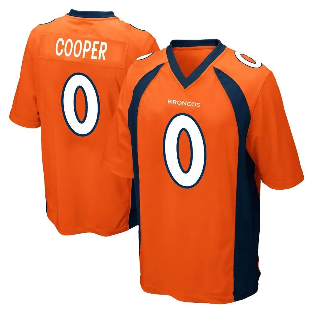 Tlead D.Broncos #0 Jonathon Cooper Player Orange Color Home Game Stitched Jerseys