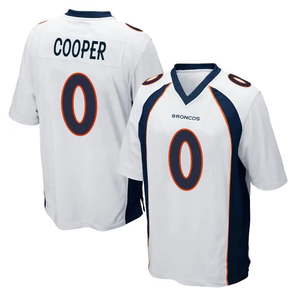 Tlead D.Broncos #0 Jonathon Cooper Player White Game Stitched Jerseys