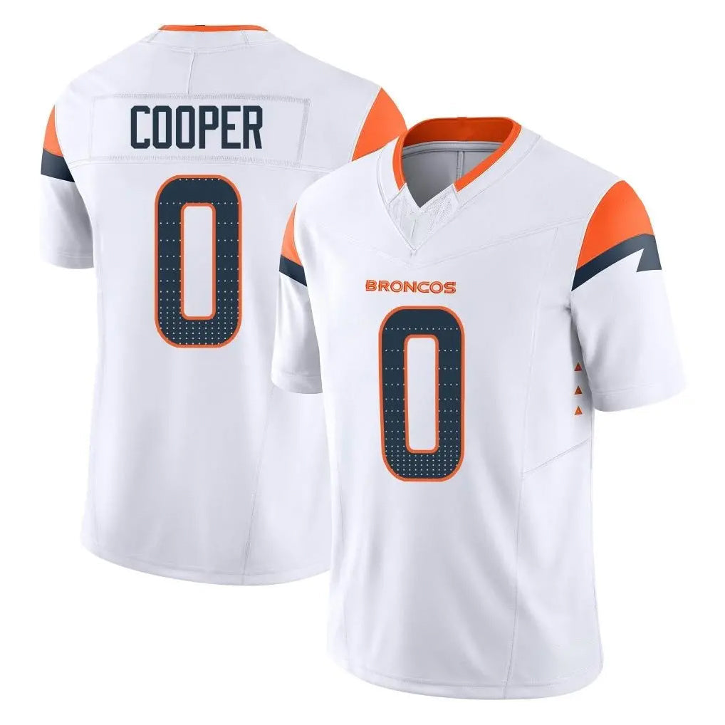 Tlead D.Broncos #0 Jonathon Cooper Player White Limited Vapor F.U.S.E. Home Game Stitched Jerseys