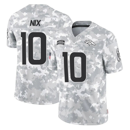 Tlead D.Broncos #10 Bo Nix Player Arctic Camo Salute To Service Limited Stitched Jerseys