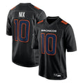 Tlead D.Broncos #10 Bo Nix Player Carbon Black Fashion Limited Game Stitched Jerseys