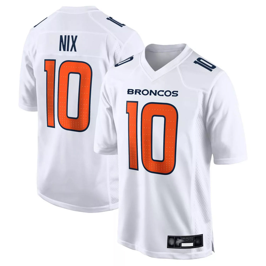 Tlead D.Broncos #10 Bo Nix Player White Fashion Limited Game Stitched Jerseys