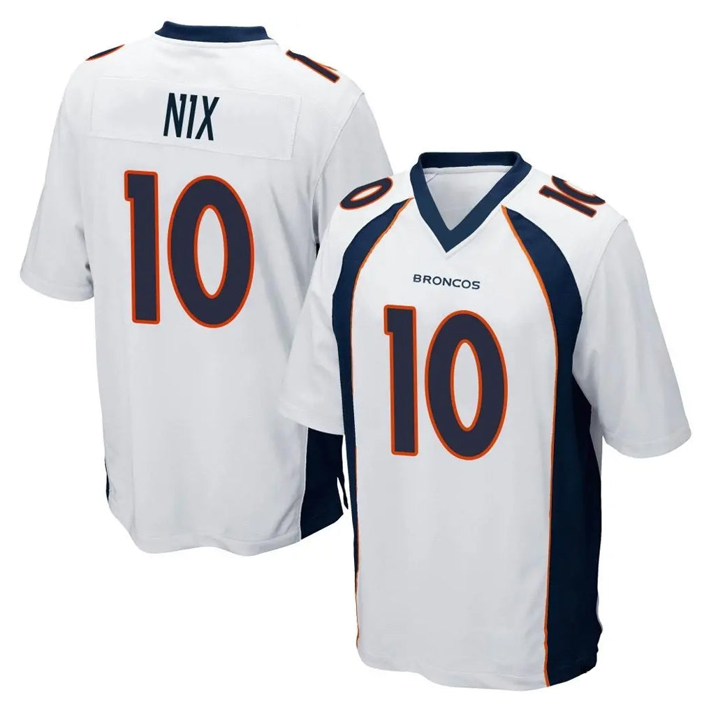 Tlead D.Broncos #10 Bo Nix Player White Game Stitched Jerseys