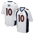 Tlead D.Broncos #10 Bo Nix Player White Game Stitched Jerseys