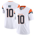 Tlead D.Broncos #10 Bo Nix Player White Limited Vapor F.U.S.E. Home Game Stitched Jerseys