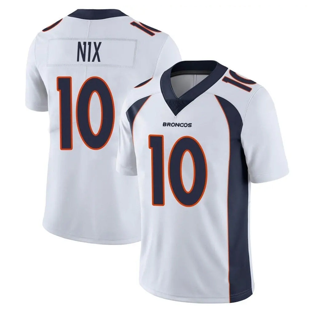 Tlead D.Broncos #10 Bo Nix Player White Vapor Untouchable Limited Home Game Stitched Jerseys