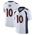 Tlead D.Broncos #10 Bo Nix Player White Vapor Untouchable Limited Home Game Stitched Jerseys
