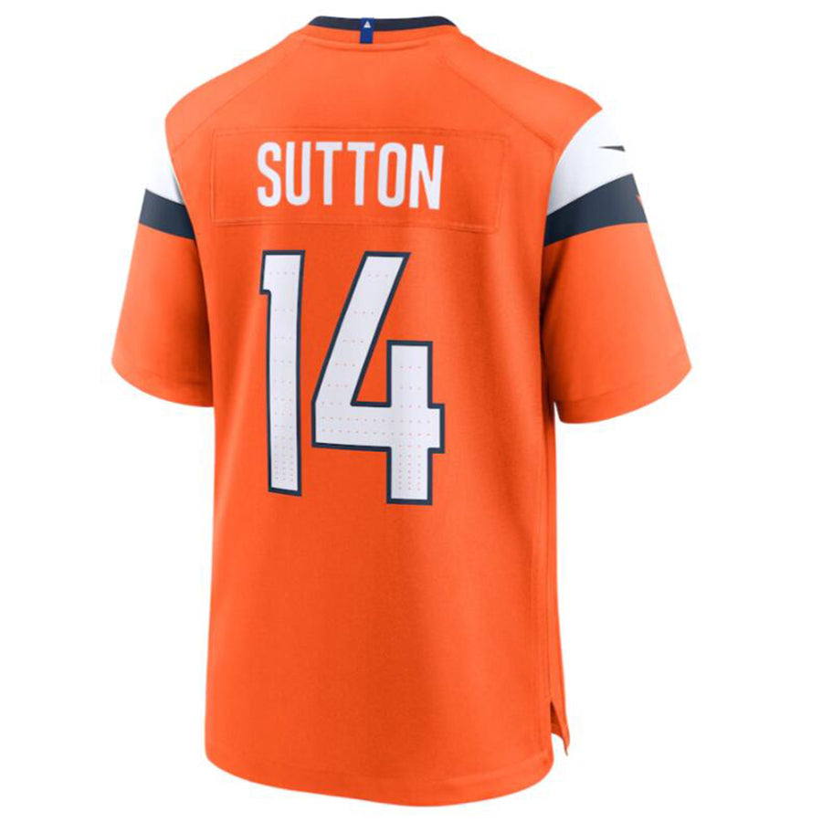 Tlead D.Broncos #14 Courtland Sutton Orange Game Jersey American Stitched Jersey