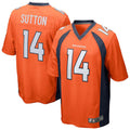 Tlead D.Broncos #14 Courtland Sutton Orange Replica Game Stitched Jerseys