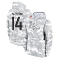 Tlead D.Broncos #14 Courtland Sutton Player Arctic Camo Salute to Service Hoodies Limited Game Stitched Jerseys