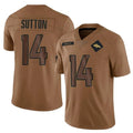 Tlead D.Broncos #14 Courtland Sutton Player Brown Salute To Service Limited Stitched Jerseys