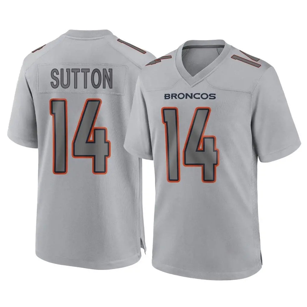 Tlead D.Broncos #14 Courtland Sutton Player Gray Atmosphere Fashion Limited Game Stitched Jerseys