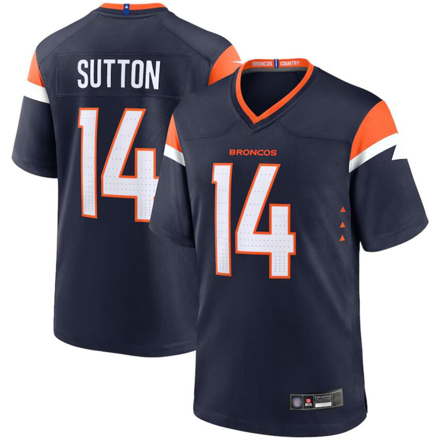 Tlead D.Broncos #14 Courtland Sutton Player Navy Home Replica Game Stitched Jerseys