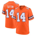Tlead D.Broncos #14 Courtland Sutton Player Orange Alternate Collection Throwback Game Stitched Jerseys