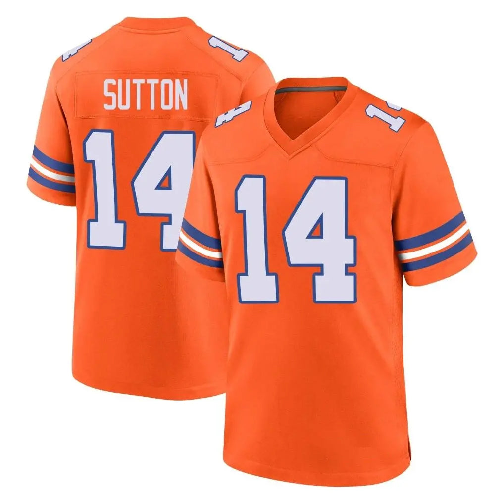 Tlead D.Broncos #14 Courtland Sutton Player Orange Alternate Collection Throwback Game Stitched Jerseys