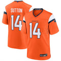Tlead D.Broncos #14 Courtland Sutton Player Orange Home Replica Game Stitched Jerseys