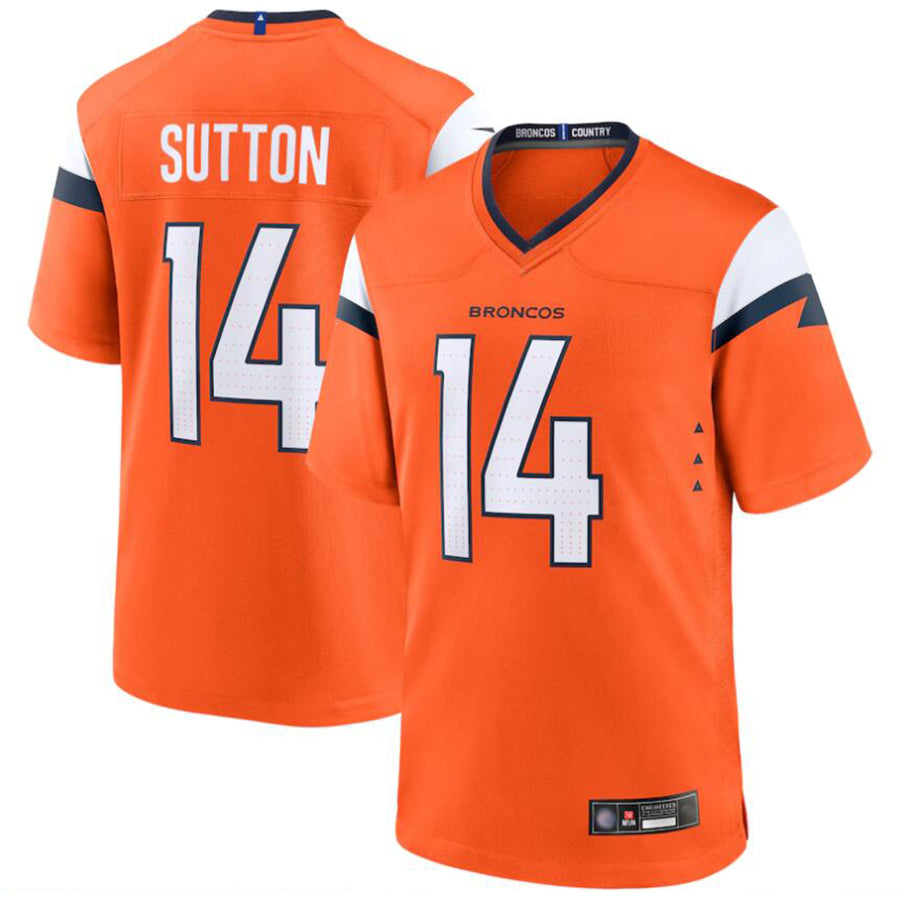 Tlead D.Broncos #14 Courtland Sutton Player Orange Home Replica Game Stitched Jerseys