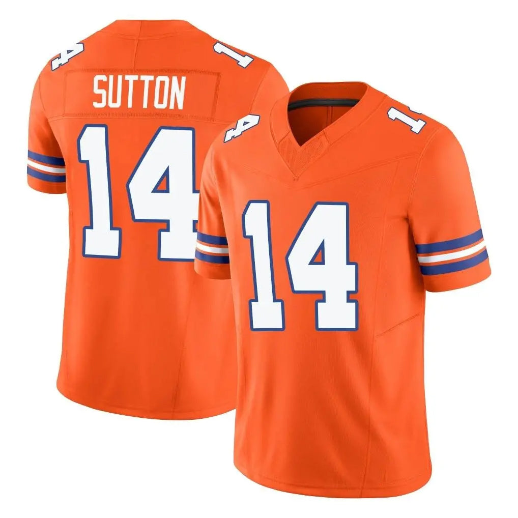 Tlead D.Broncos #14 Courtland Sutton Player Orange Limited Alternate Vapor F.U.S.E. Throwback Game Stitched Jerseys