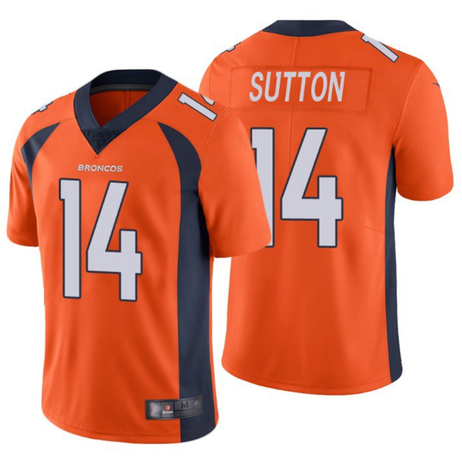 Tlead D.Broncos #14 Courtland Sutton Player Orange Limited Stitched Jerseys