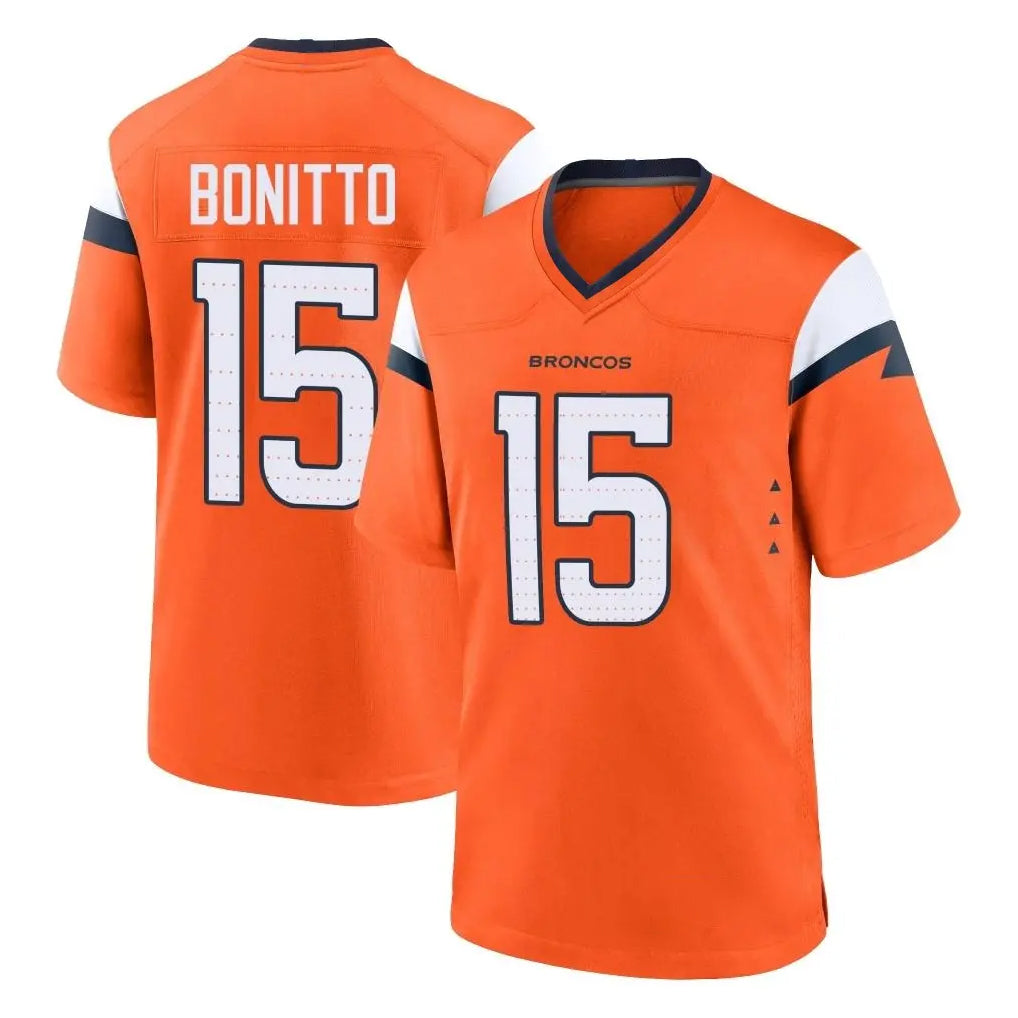 Tlead D.Broncos #15 Nik Bonitto Player Orange Alternate Collection Throwback Game Stitched Jerseys