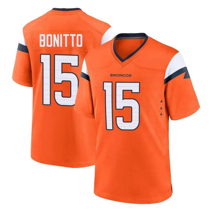Tlead D.Broncos #15 Nik Bonitto Player Orange Alternate Collection Throwback Game Stitched Jerseys