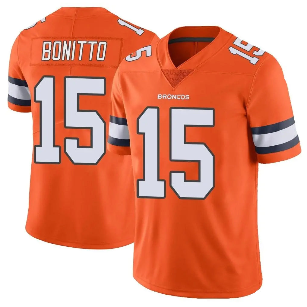 Tlead D.Broncos #15 Nik Bonitto Player Orange Vapor Untouchable Limited Home Game Stitched Jerseys