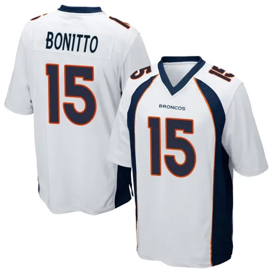 Tlead D.Broncos #15 Nik Bonitto Player White Game Stitched Jerseys