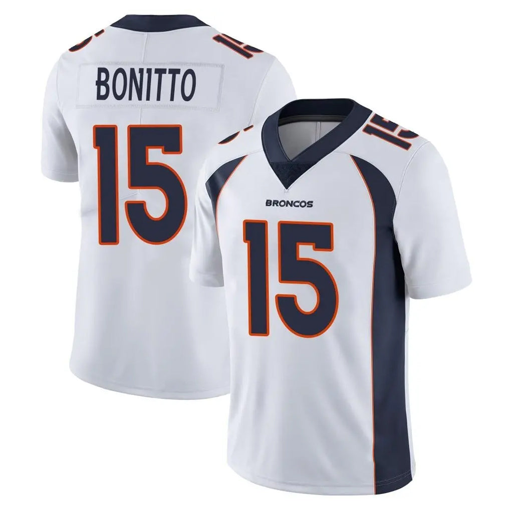 Tlead D.Broncos #15 Nik Bonitto Player White Vapor Untouchable Limited Home Game Stitched Jerseys