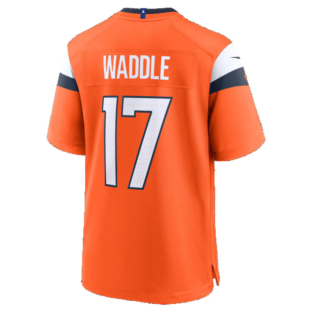 Tlead D.Broncos #17 Jaylen Waddle Orange Game Stitched Jerseys
