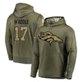 Tlead D.Broncos #17 Jaylen Waddle Player Olive Salute to Service Pullover Hoodies Home Game Stitched Jerseys